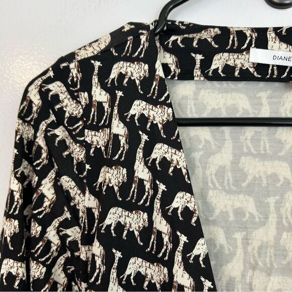 Diane Von Furstenberg 100% Silk African Zoo New Julian Twist Wrap Dress Sz 2 - Picture 5 of 13